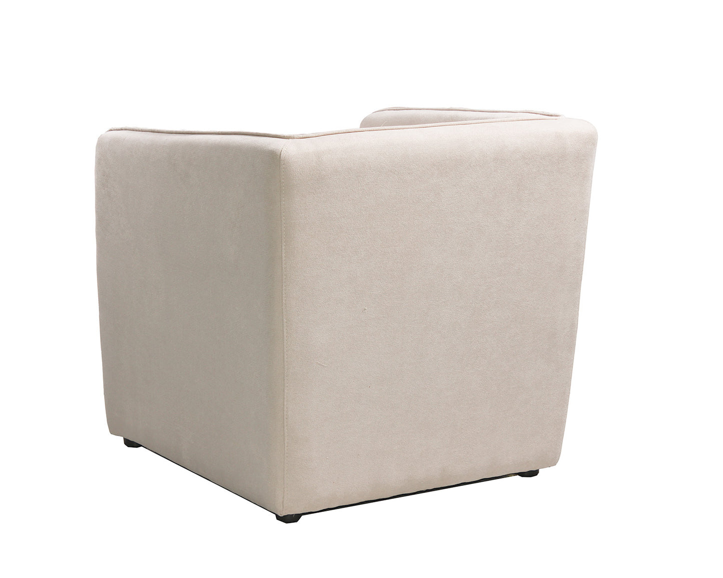Square design fabric armchair
