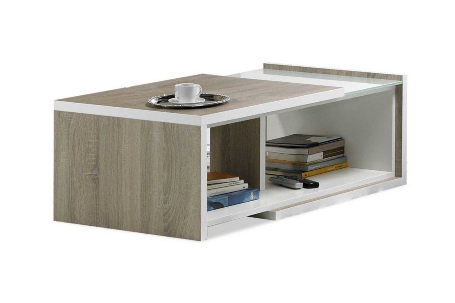 modern coffee table in oak wood veneer