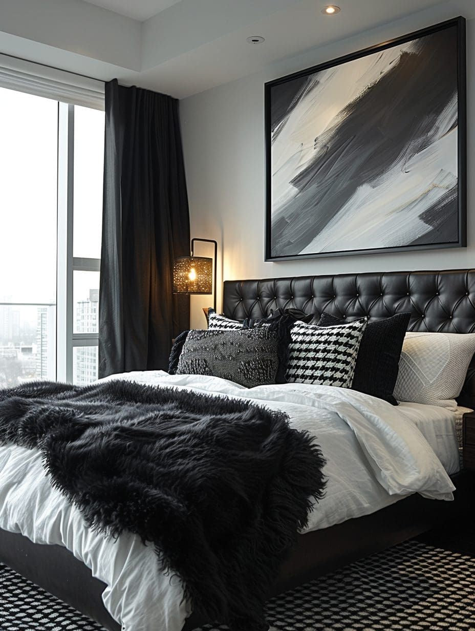 Deep button chesterfield headboards in genuine leather or beautiful fabrics. Floor standing headboard.