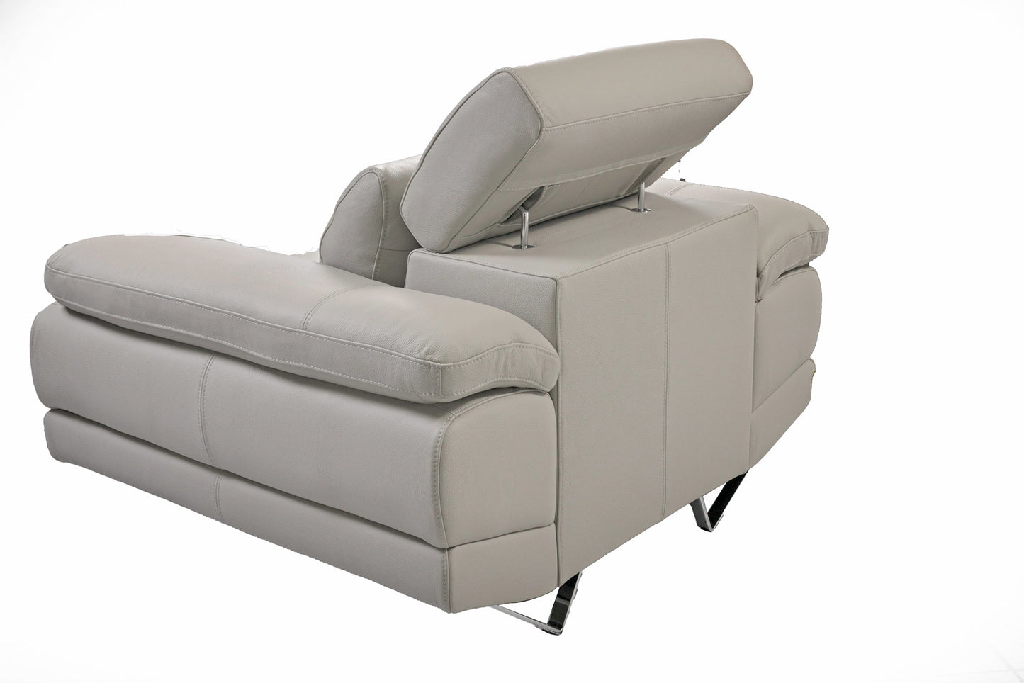 Dennis Sofa Armchair Light Grey Leather.