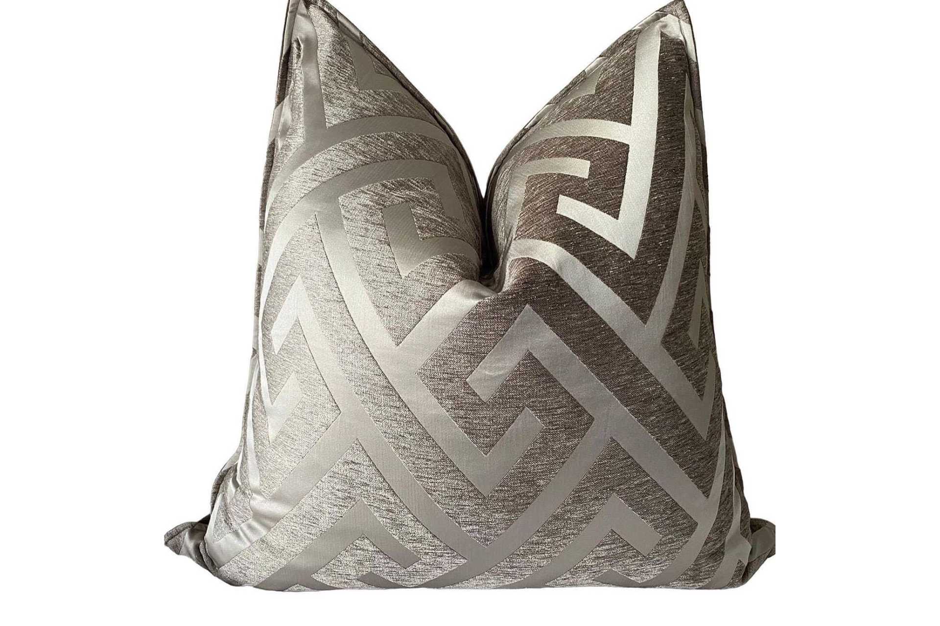 Bronze double sided  geometric scatter cushion