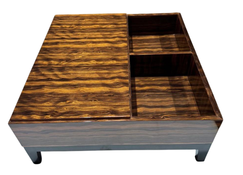 luxury wood coffee table with ebony legs
