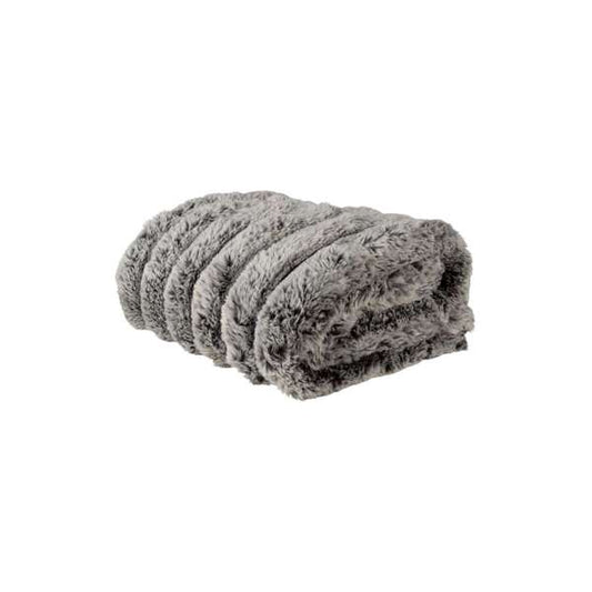 faux fur grey throw for bed, machine washable, eco-friendly.