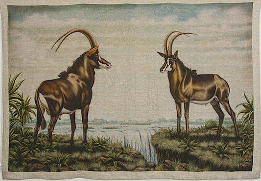 antelope wall art, genuine artwork printed on 100% linen.