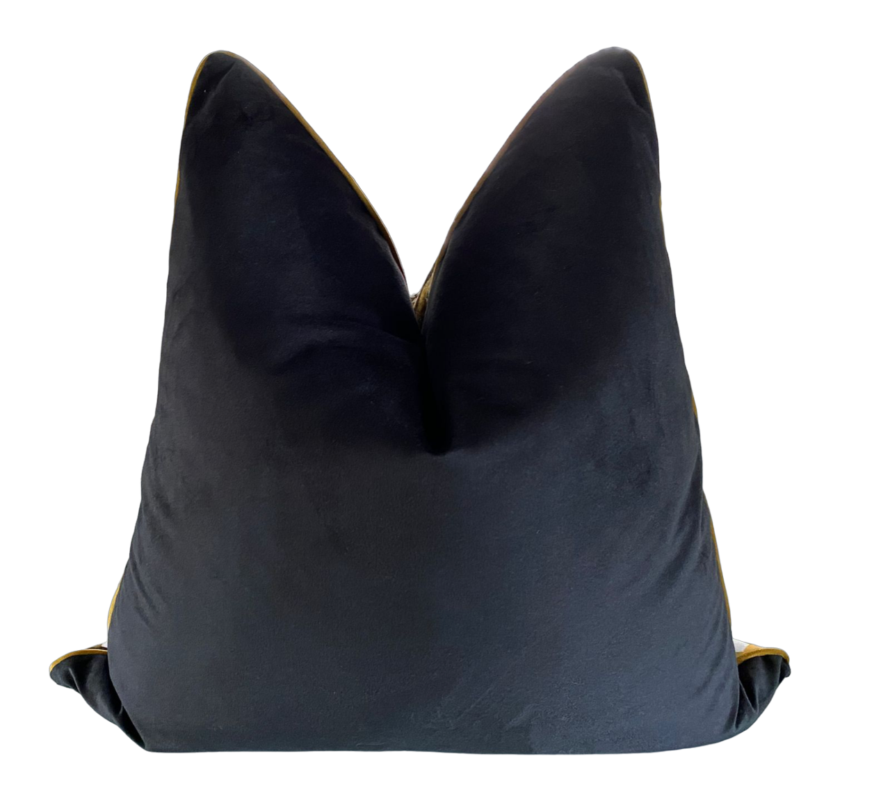 Black velvet scatter with mustard velvet front