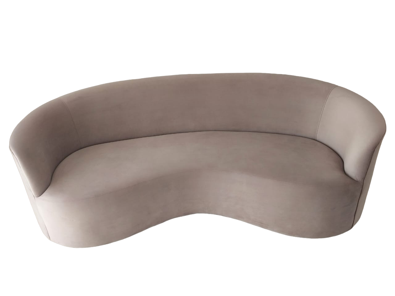 Curve couch in Blush Hertex Velvet fabric