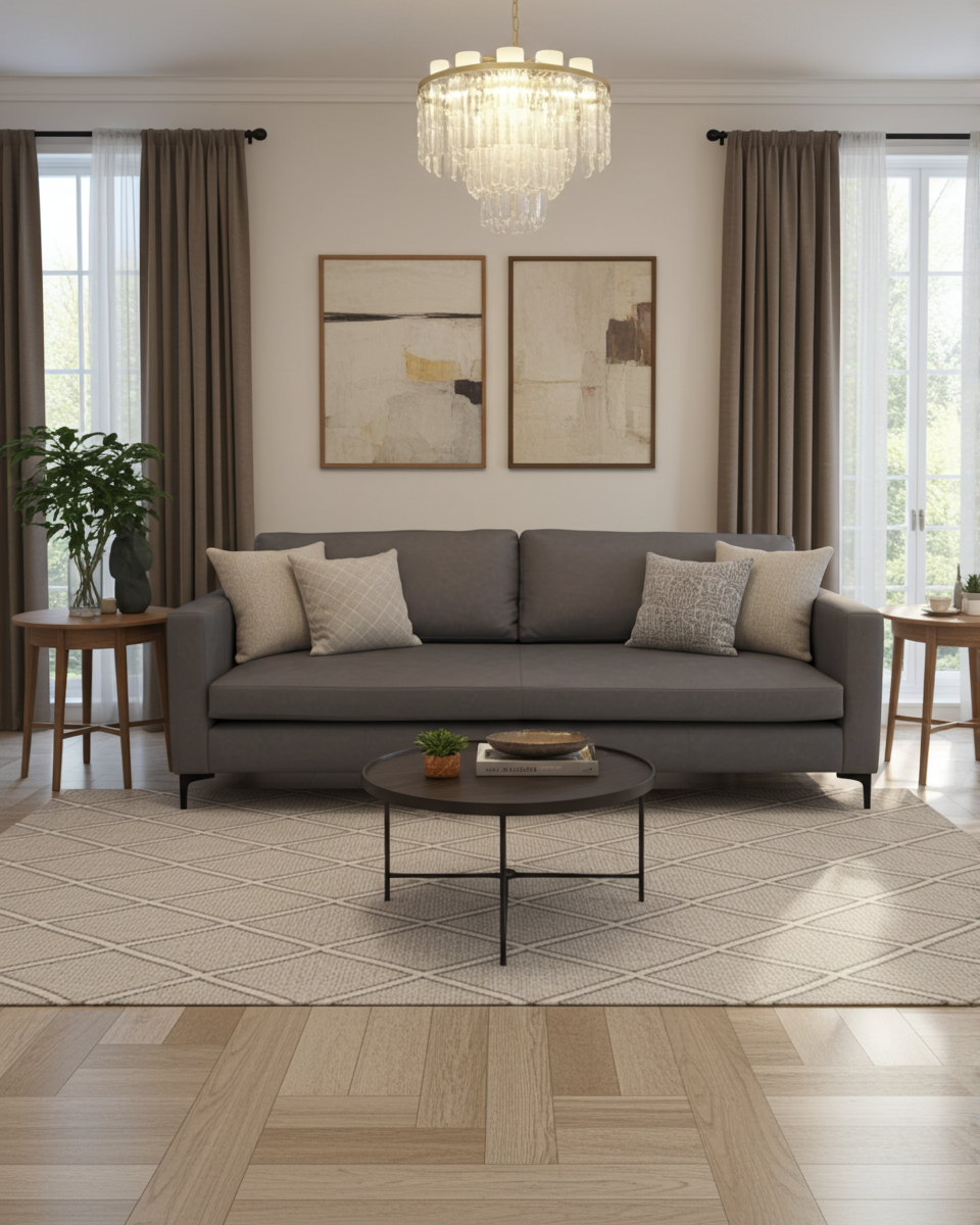 leather or fabric option for 3 seater couch