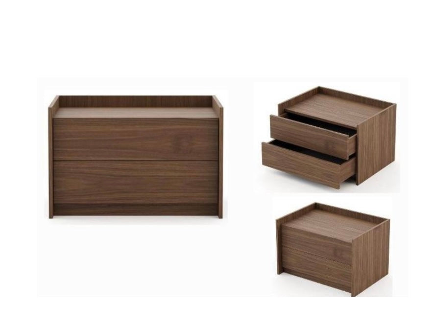 dark wood pedestals with two drawers