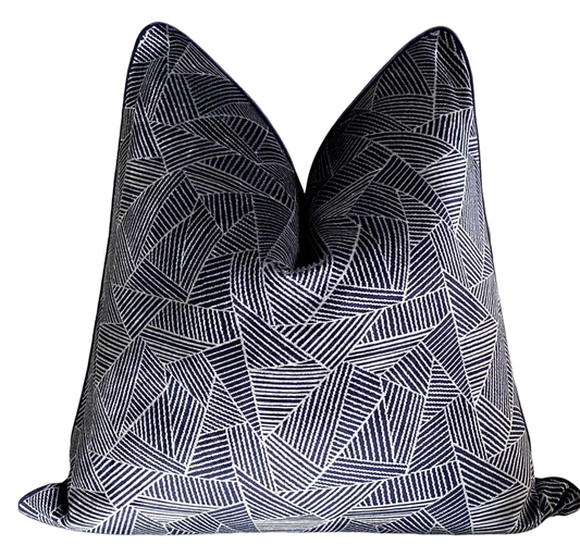 Navy blue geometric scatter cushion