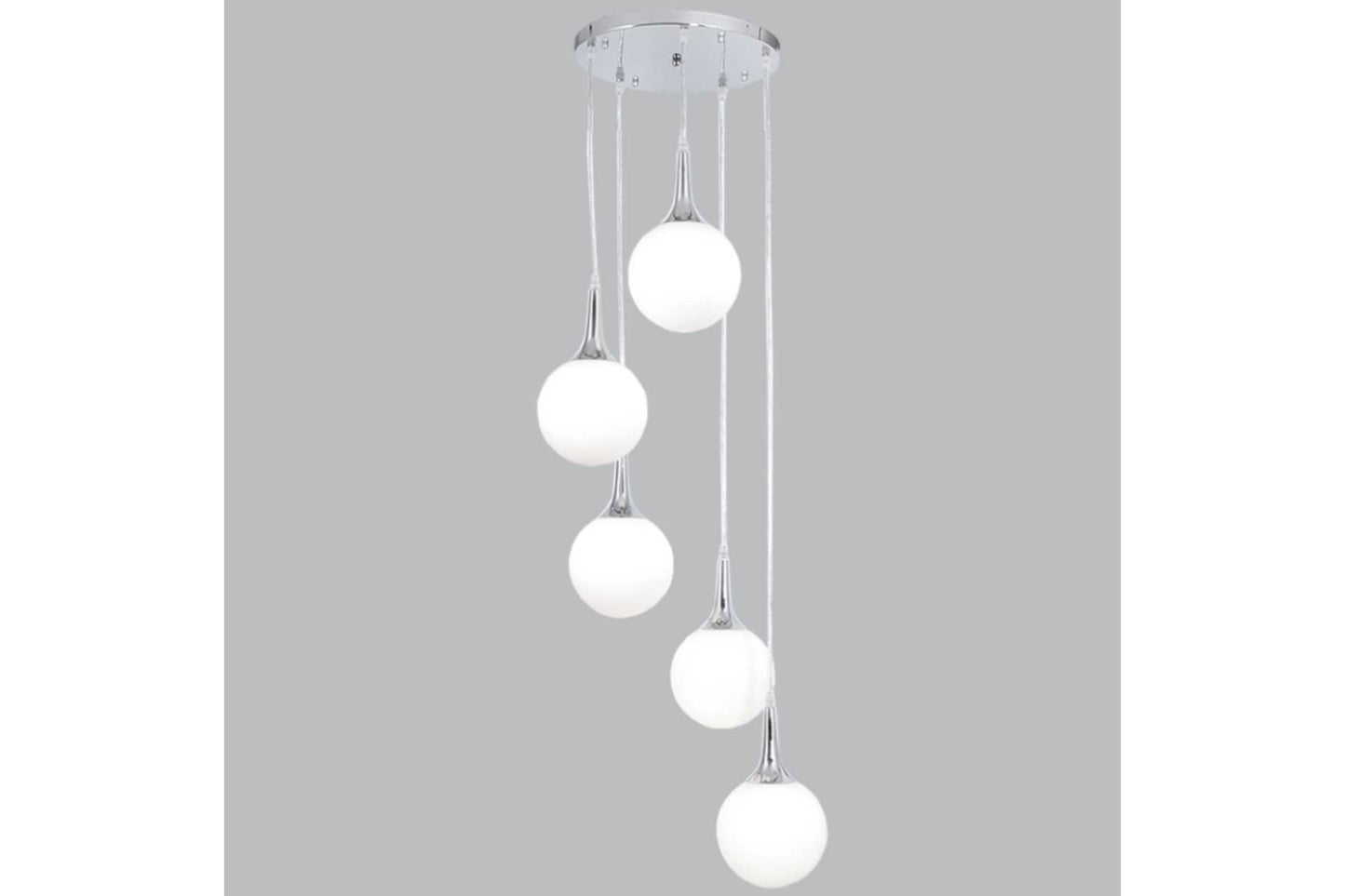 White glass ball chandelier