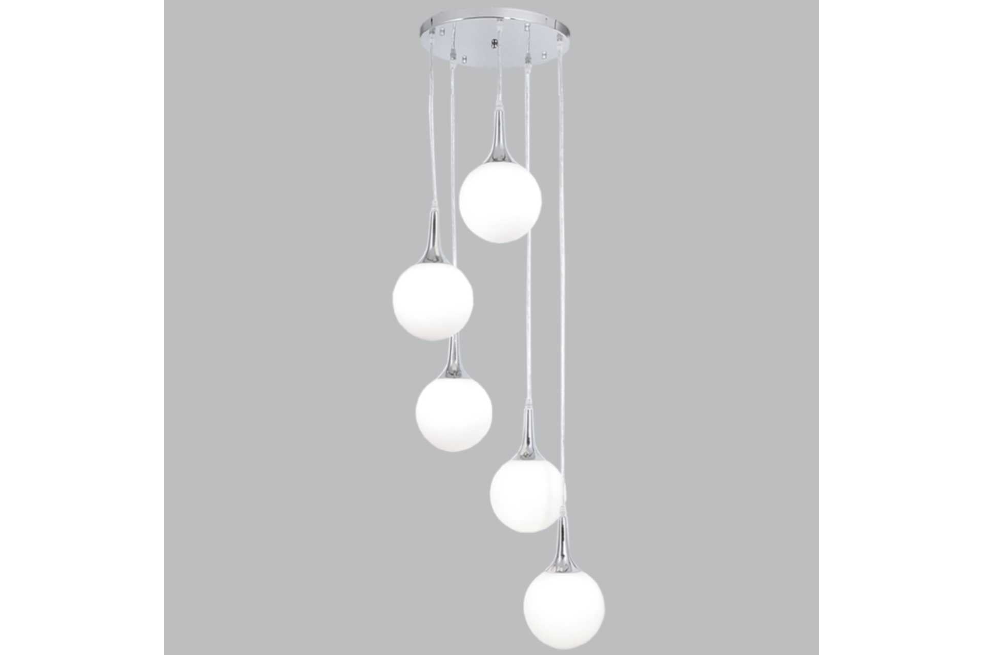 White glass ball chandelier
