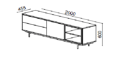 Malmo TV Stand White + Oak.