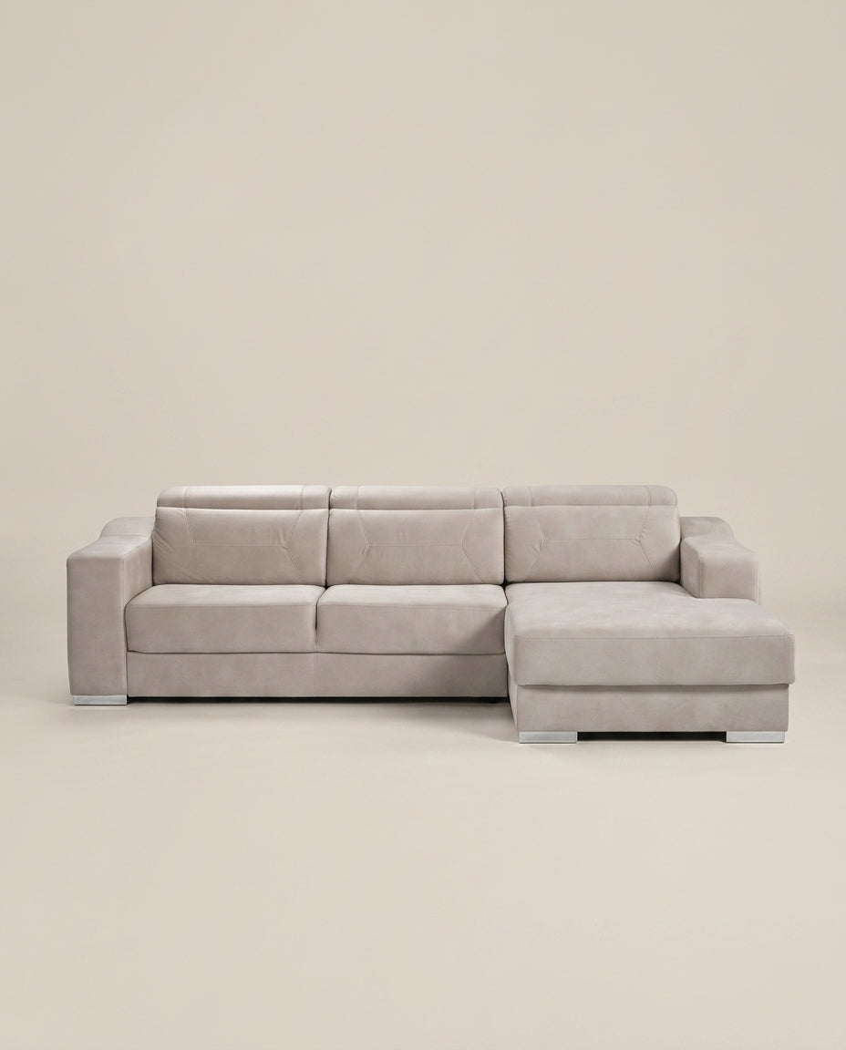 Trevor L-Shape Sofa with Storage Trunk - 3 Seater Corner Couch front view | Buy Now Pay Later with Stitch Payflex - Galeria Furniture South Africa