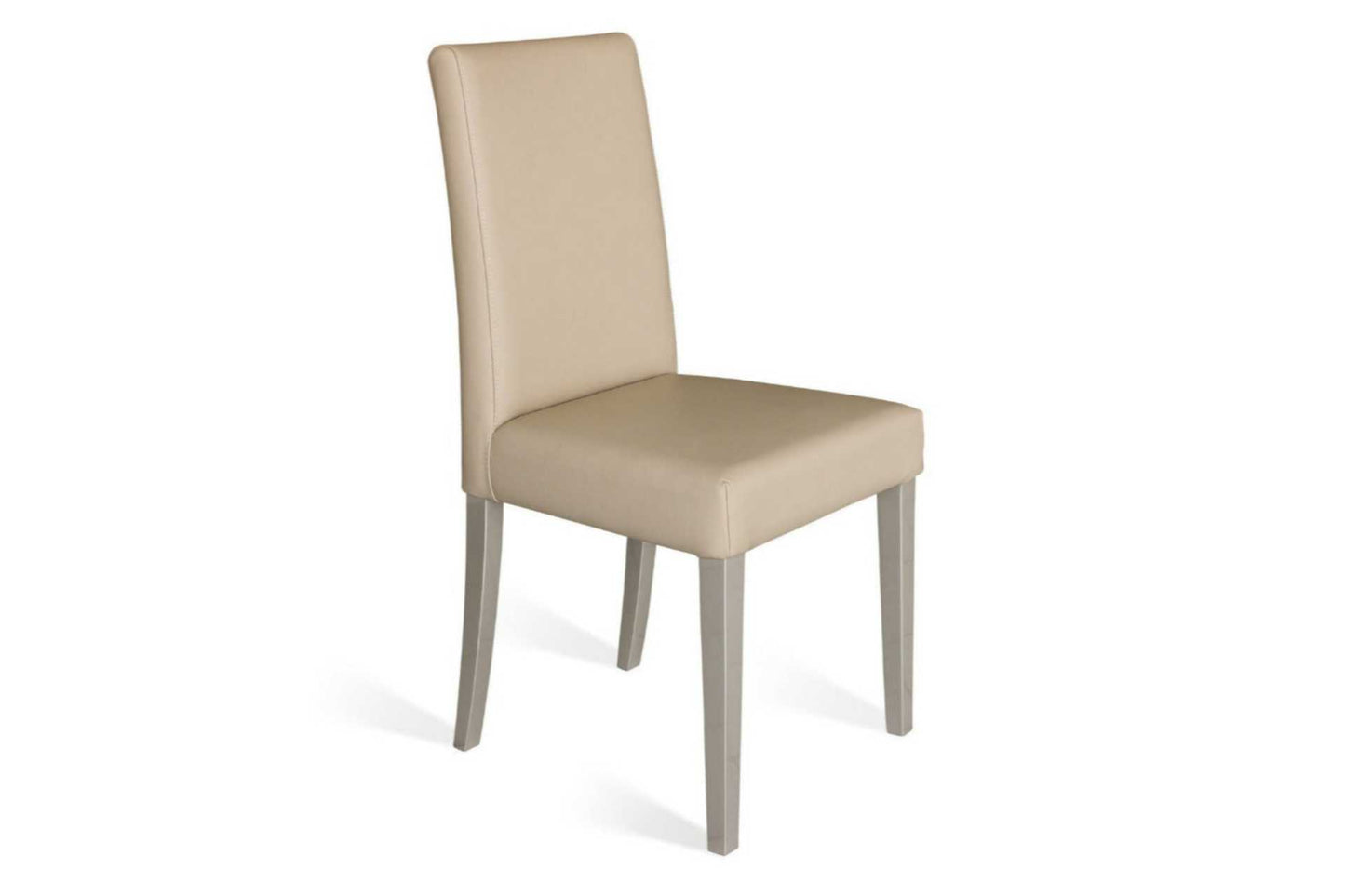 Beige leather dining chair