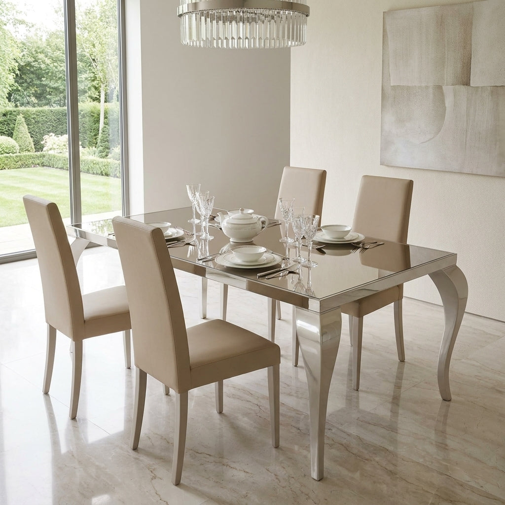 elegant glass dining table with curved legs luxury 10 seater dining room furniture. Galeria furniture.