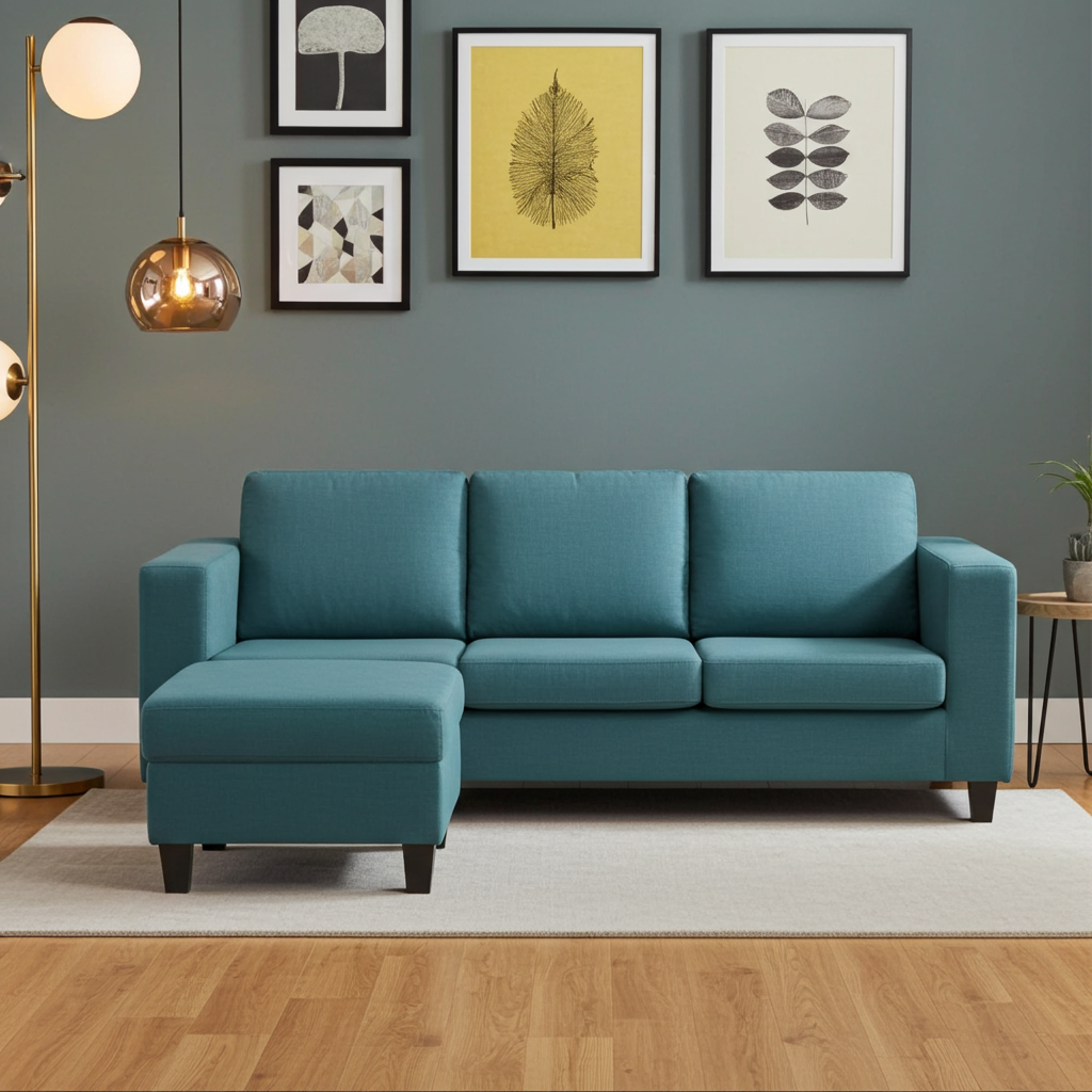Flash 3 seater couch with loose ottoman