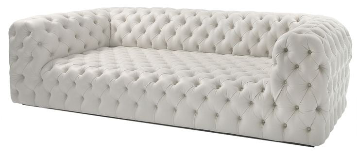 Deep button leather couch