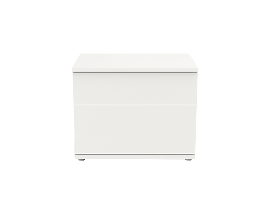 White wood 2 drawer bedside table