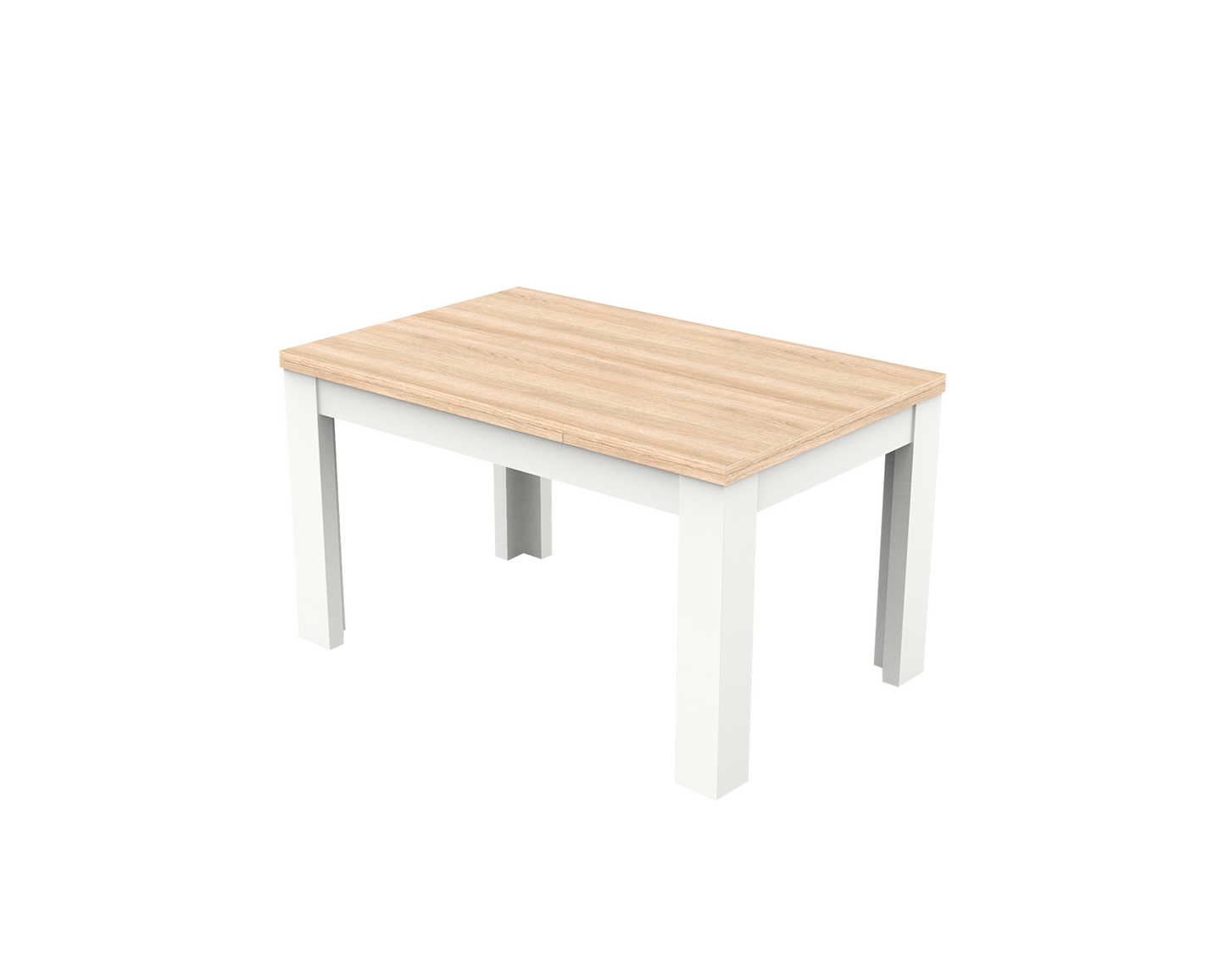 white and oak wood extendable dining table