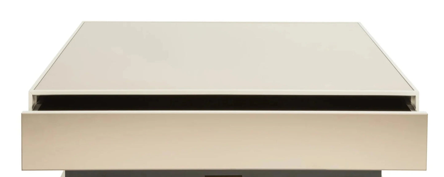 hidden drawers on the coffee table