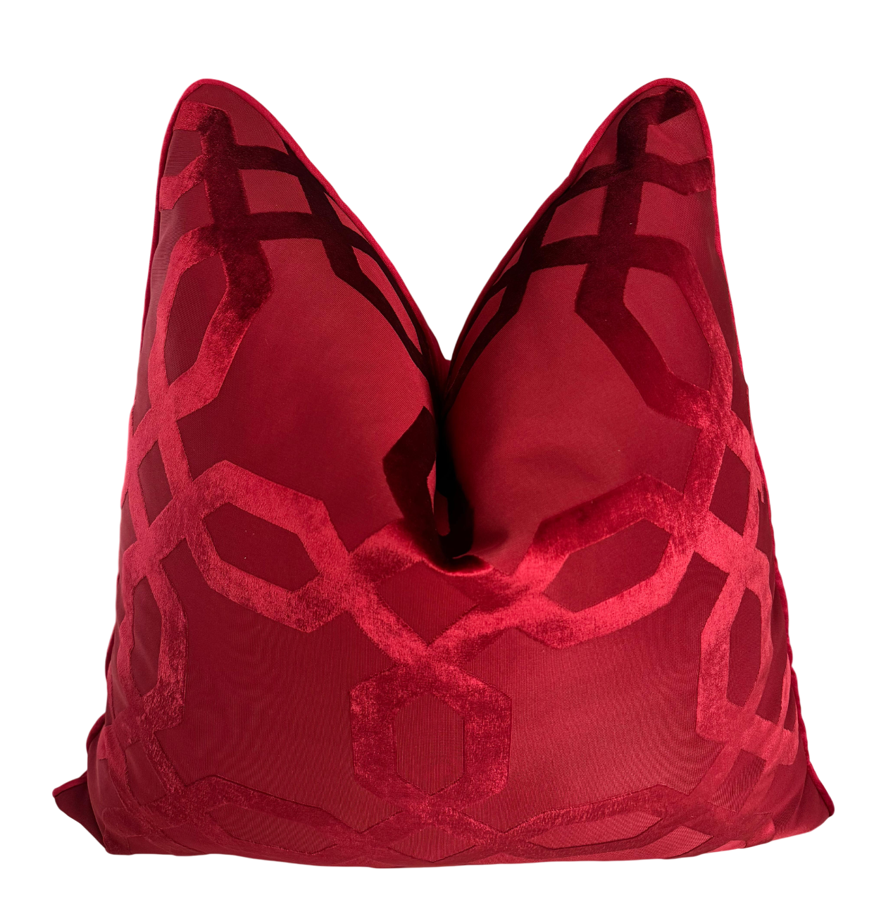 luxury red scatter cushion with textured design