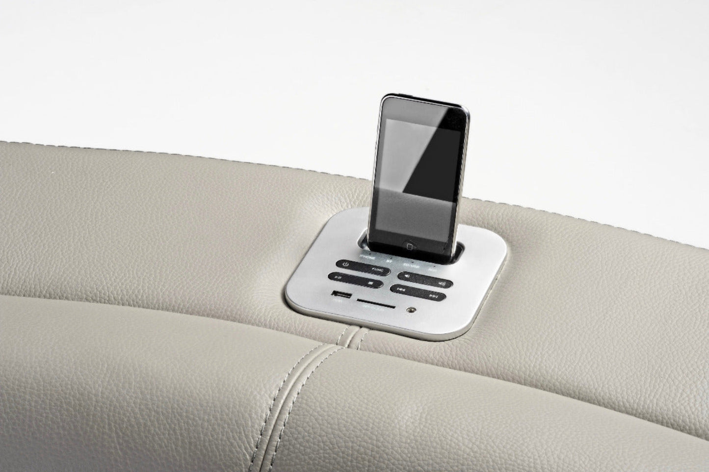 Walter 3+3 Corner Sofa With Discreet Docking Station (SIZE 3.2M X 3.2M) Colour: Light Grey