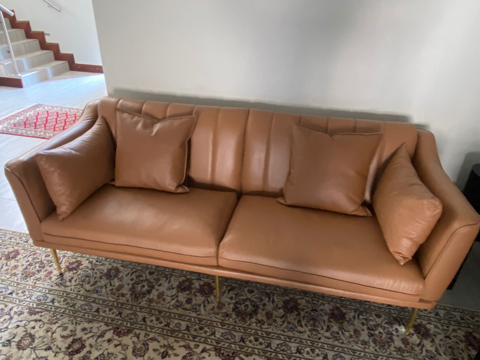 Londres 3 eater bron leather couch
