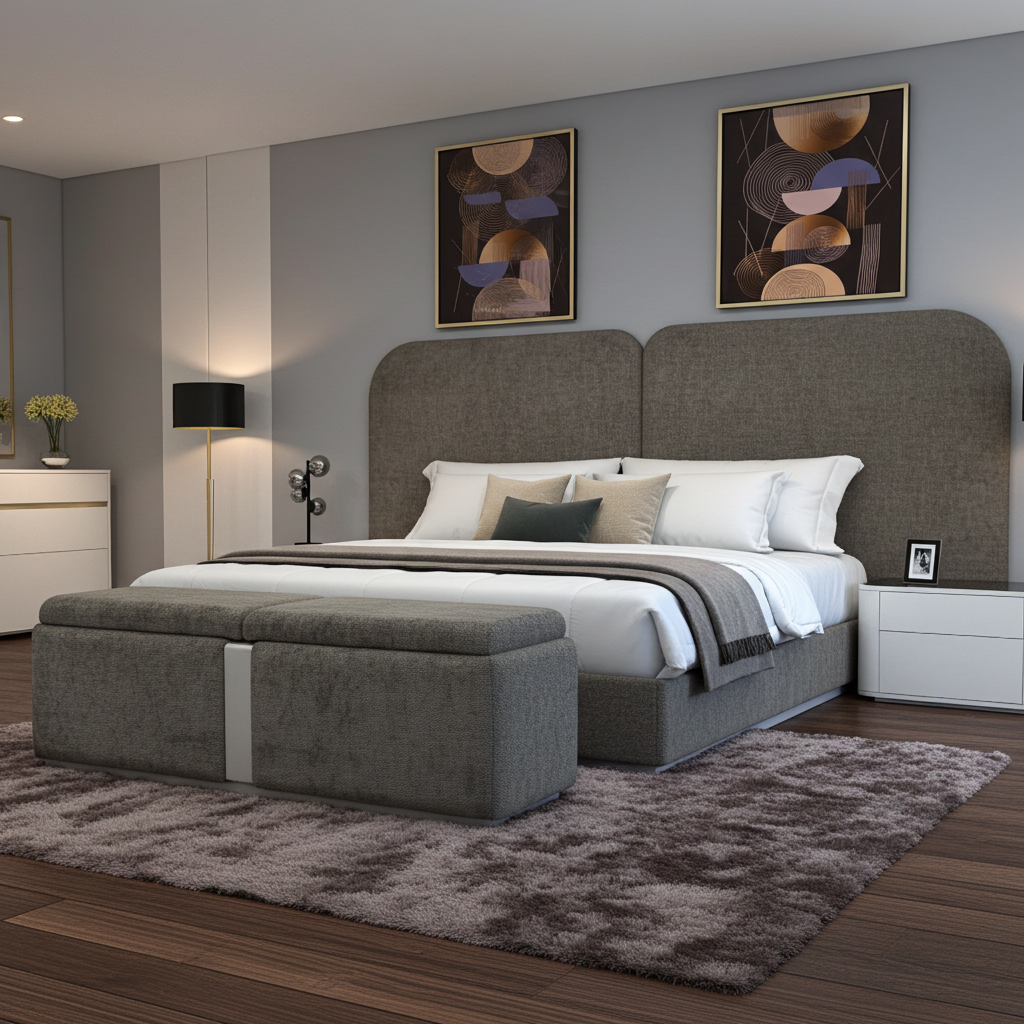 Turquia Bed and Storage Ottoman XL KING