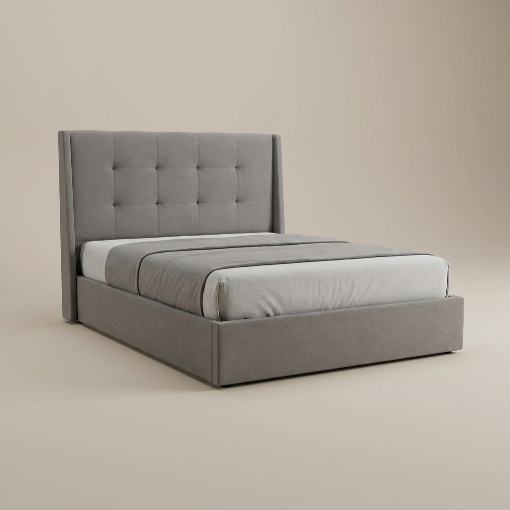 designer bed nelspruit xl queen storage bed with upholstered headboard and base