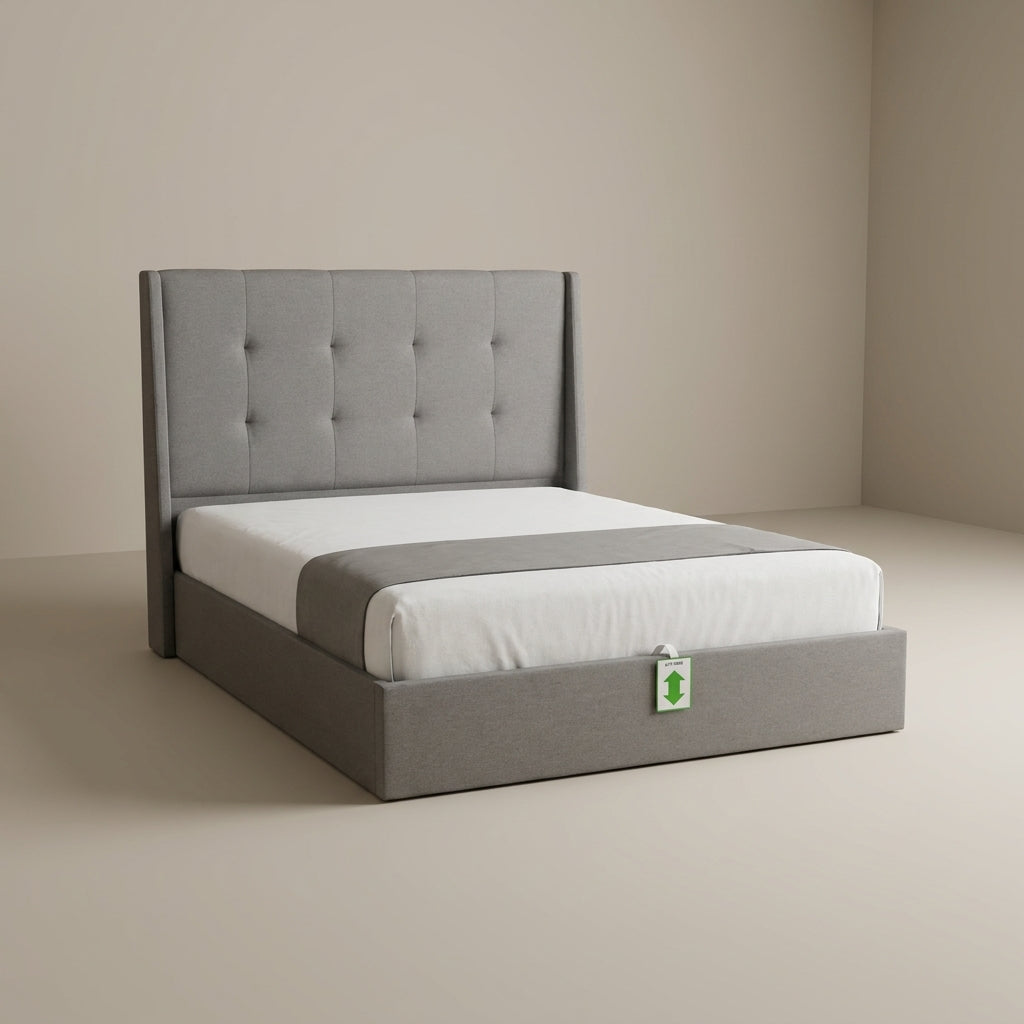modern bedroom furniture grey fabric storage bed with lift system south africa