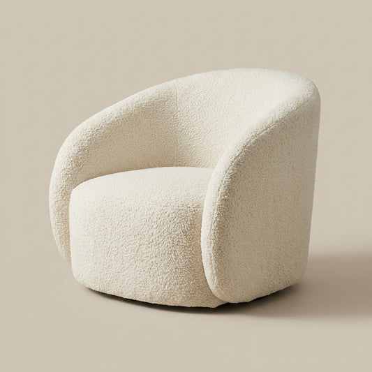 Baby Curve cream silky boucle occasional chair – modern curved accent chair Galeria Furniture South Africa