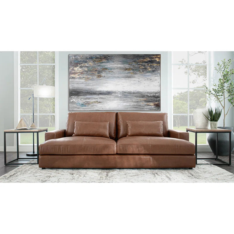 Boston 3 seater leather sofa  with extra leg room