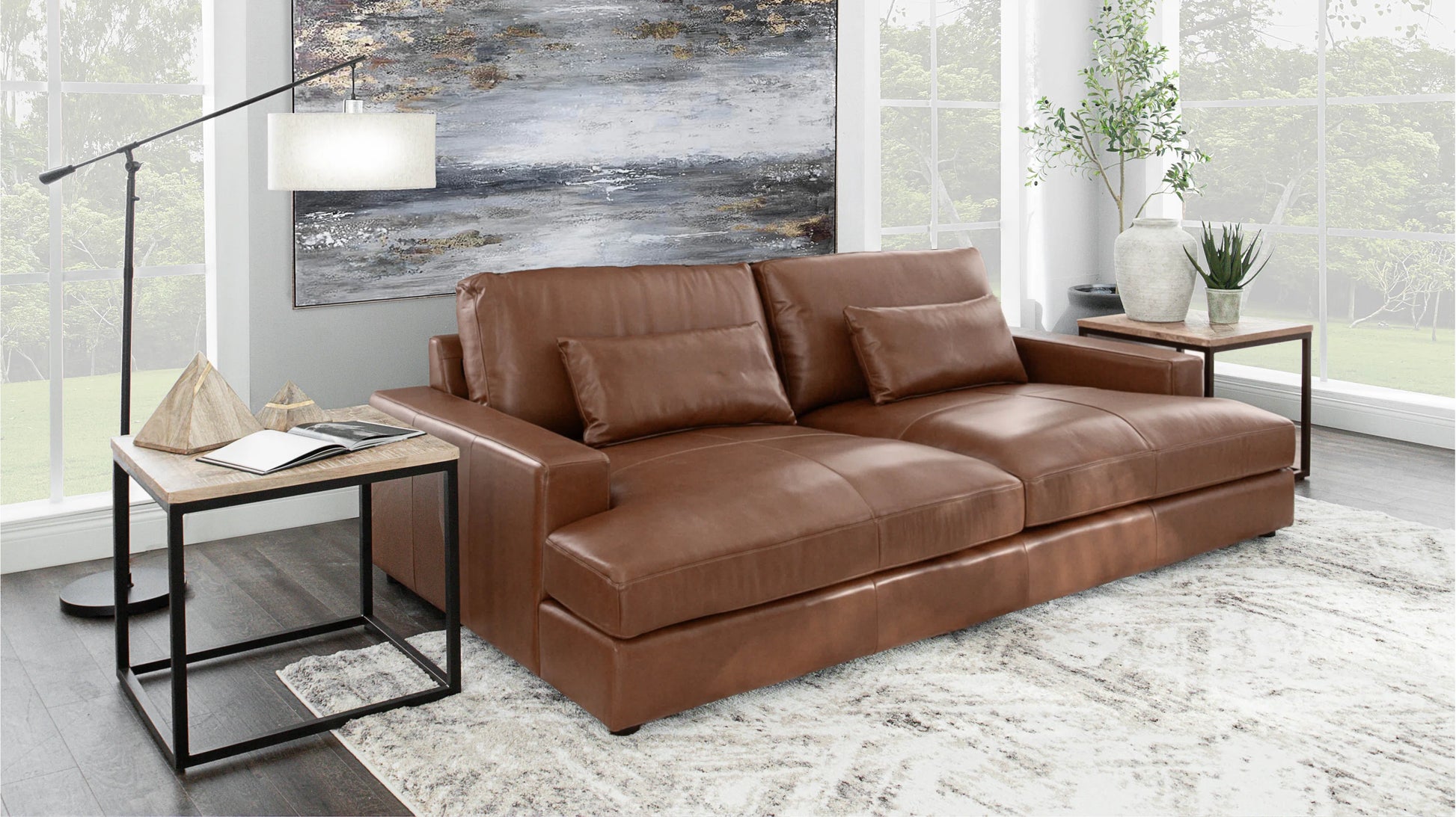 leather 3 seater couch with extra depth and extra width