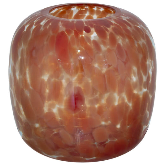 coral glass vase in capsule design