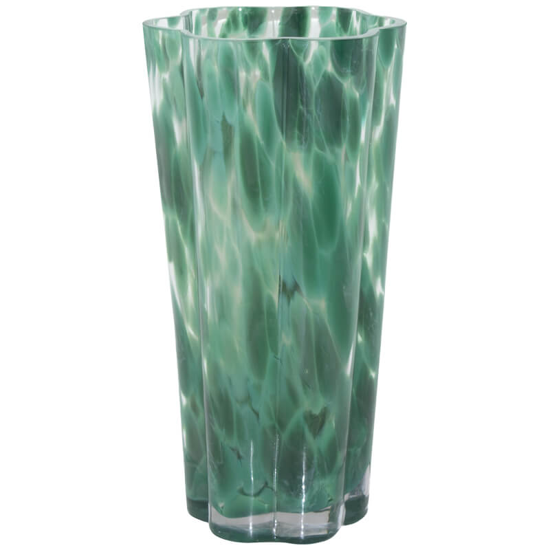 thick decorative glass vase in green colour.