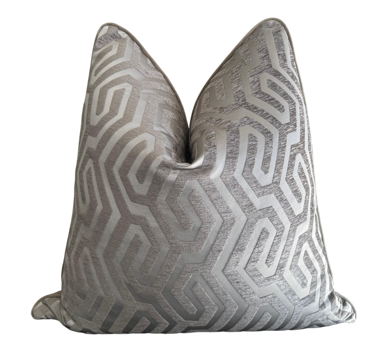 luxury scatter cushion with textured geometeric design
