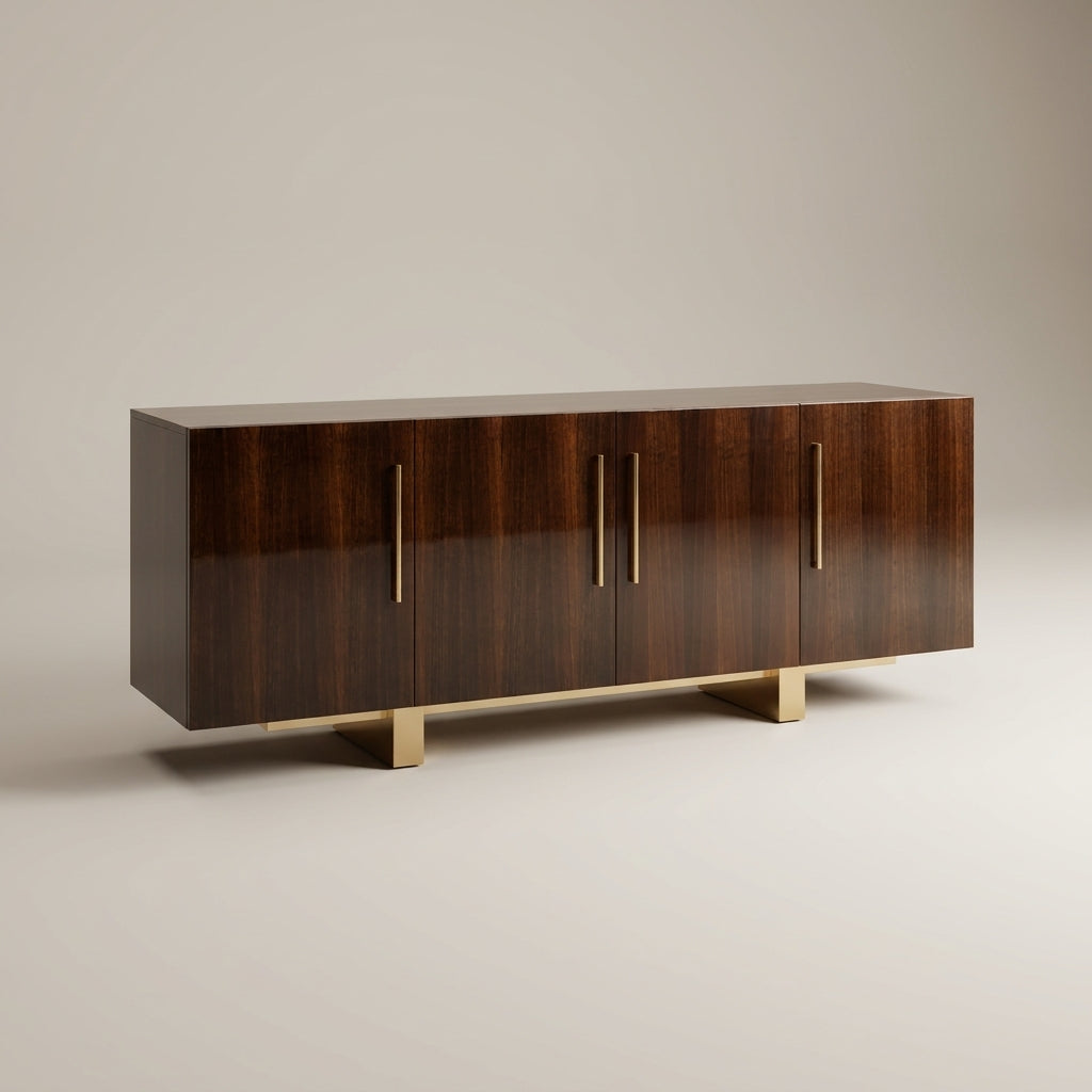 cubano luxury sideboard dark wood cabinet gold steel frame nelspruit south africa
