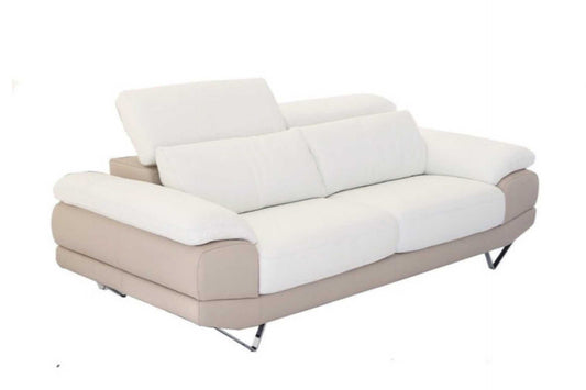 2 seater leather couch with adjustable headrests