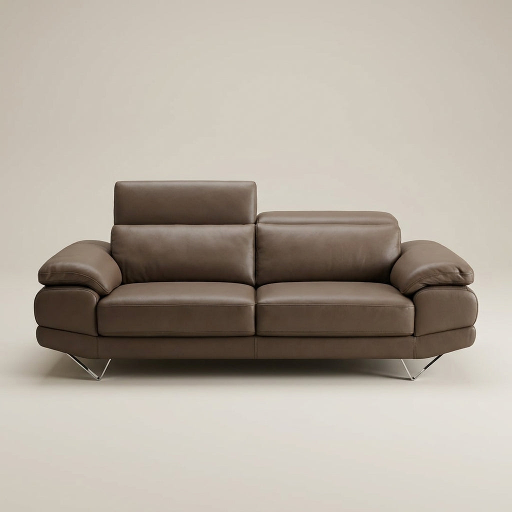 european made chocolate leather sofa 3 seater luxury lounge couch south africa delivery. Galeria furniture.
