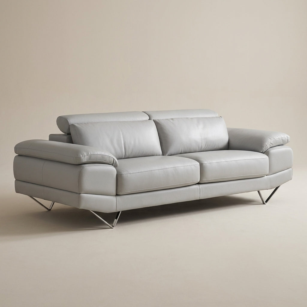 Luxury 3 seater leather couch adjustable headrests Euro crafted. Delivery South Africa Galeria Furniture