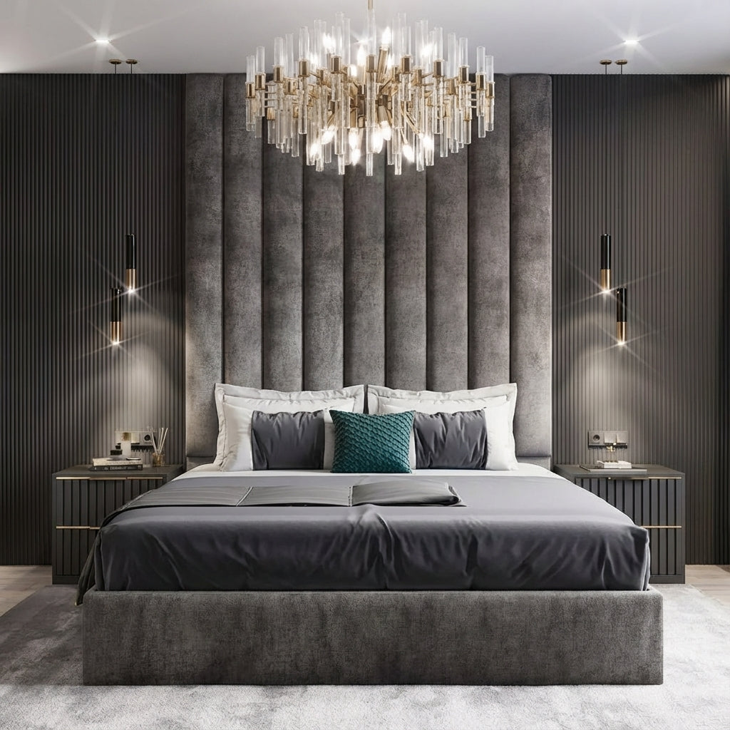 high headboard and base bed set. 