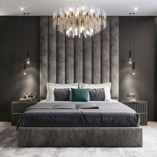 high headboard and base bed set. 