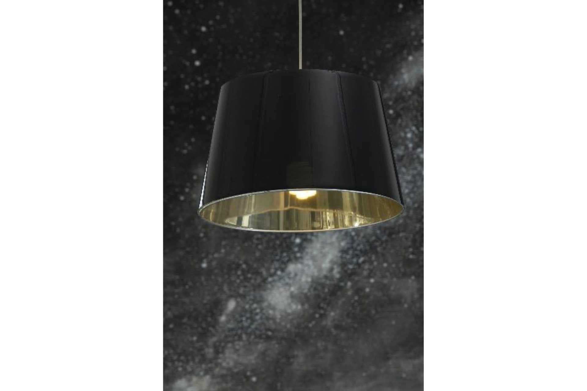 Black Lighting pendant with gold mirror interior