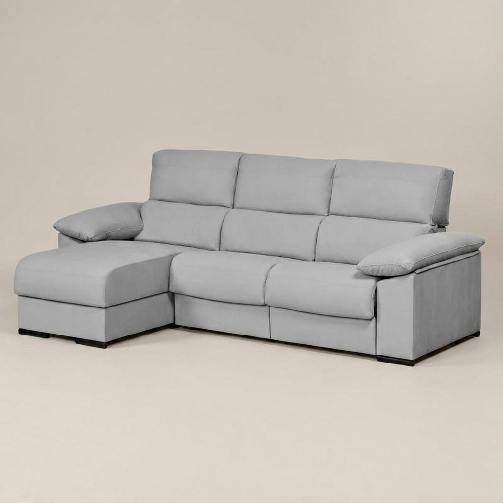 Grey corner couch with storage and extendable leg rests. delivery nationwide South Africa. Galeria furniture.