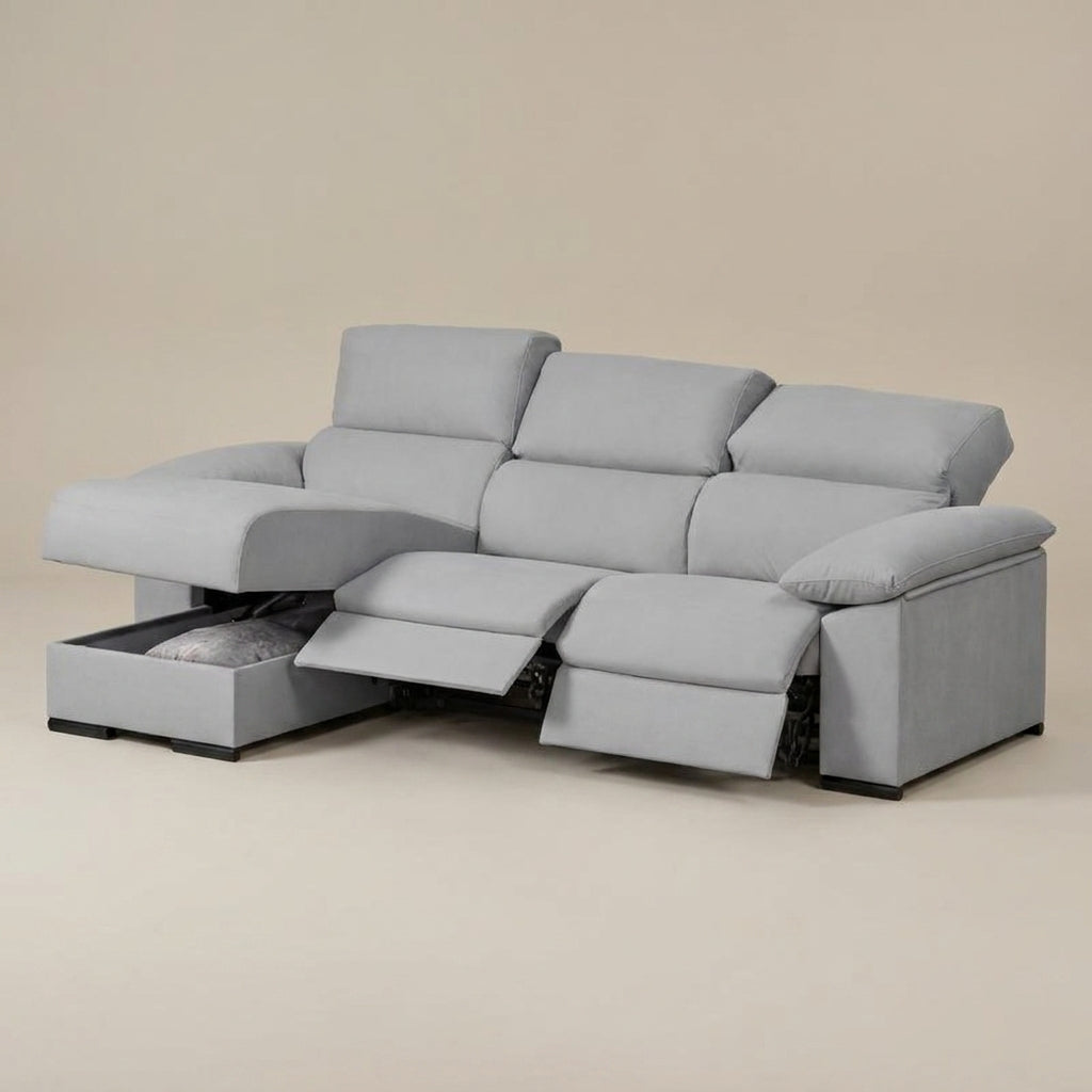 Recliner sofa with extendable leg rests like Lazyboys. High back daybed sofa extra comfy and padded.