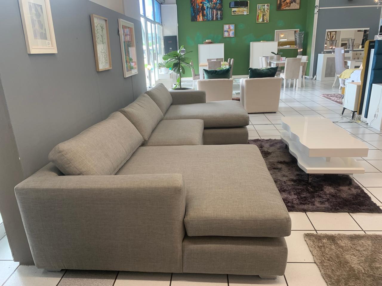 Florence U-shaped sofa in easy clean fabric.