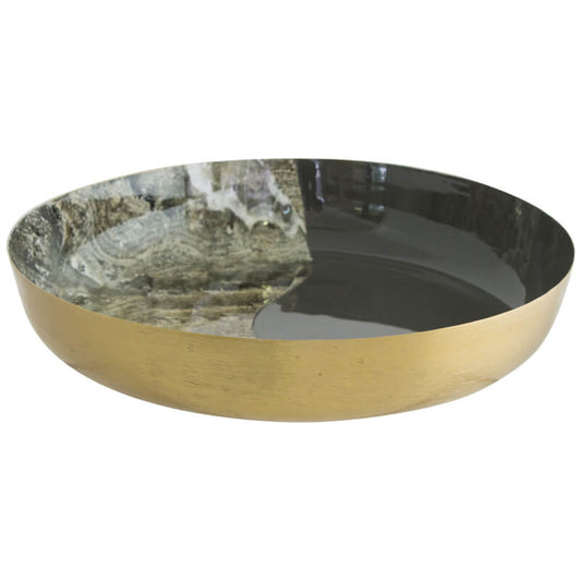 gold and marble decor dish