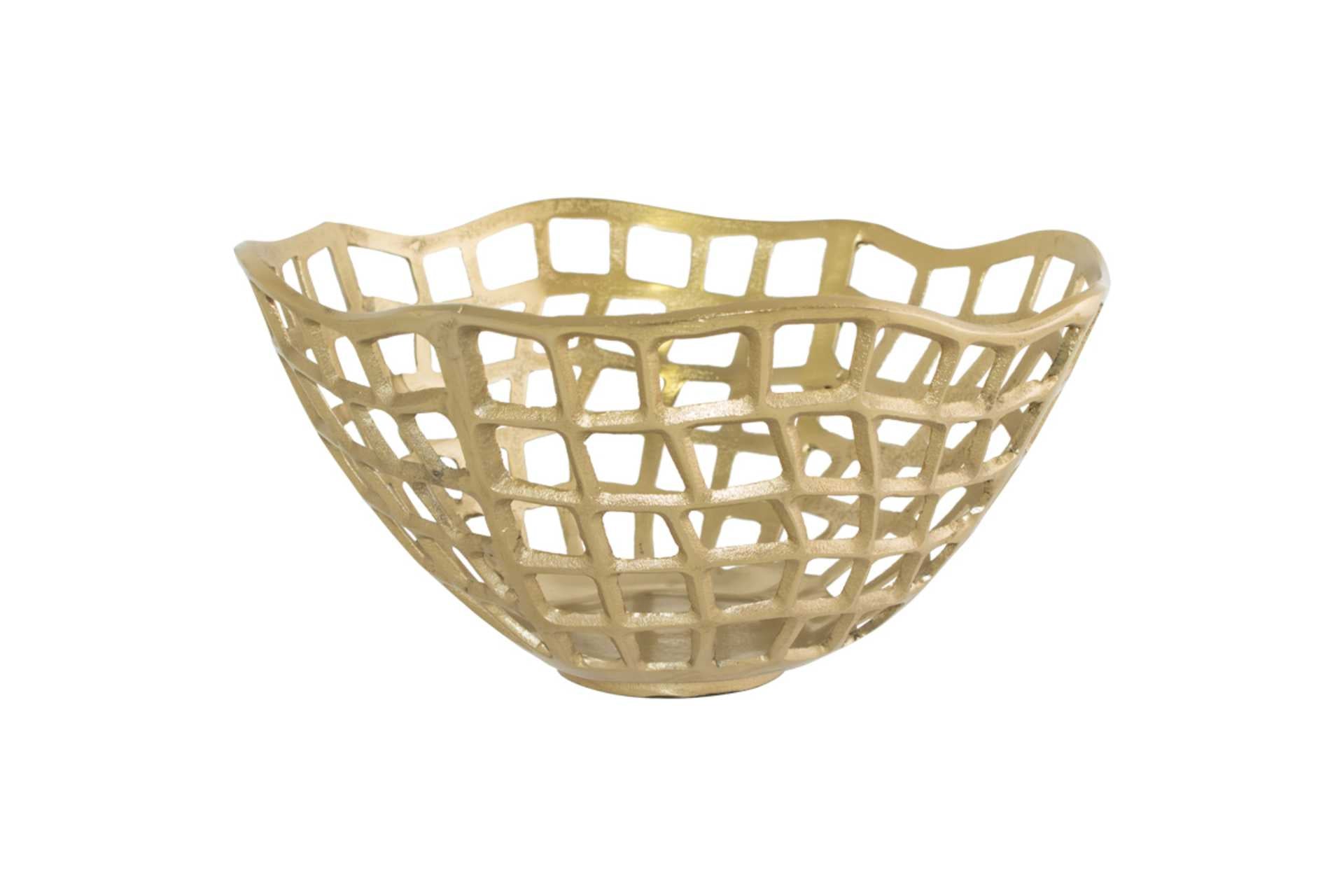 Gold metal decorative basket