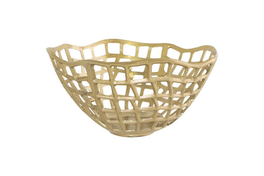 Gold metal decorative basket