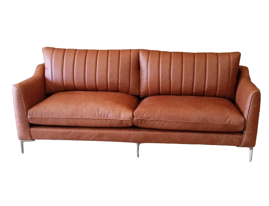 3 seater brown leather couch